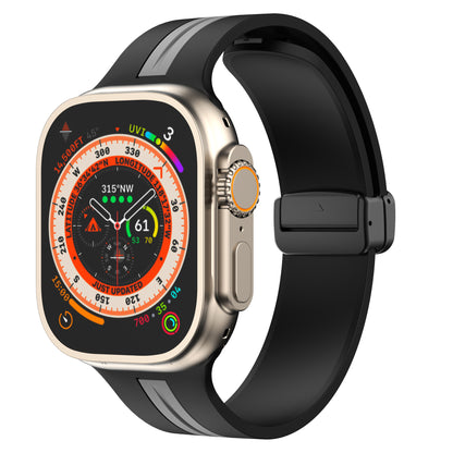 Magnetic Buckle Two-tone Striped Strap for Apple Watch