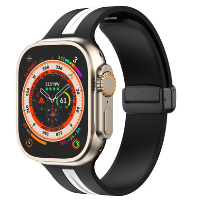 Magnetic Buckle Two-tone Striped Strap for Apple Watch