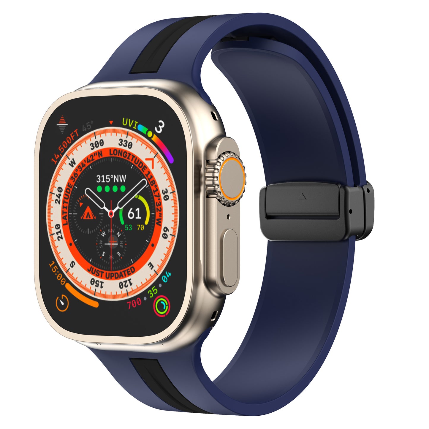 Magnetic Buckle Two-tone Striped Strap for Apple Watch