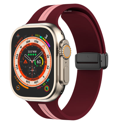 Magnetic Buckle Two-tone Striped Strap for Apple Watch