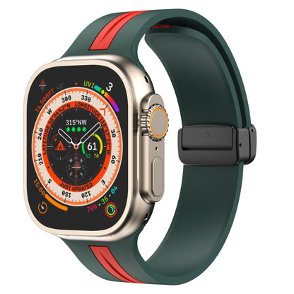 Magnetic Buckle Two-tone Striped Strap for Apple Watch