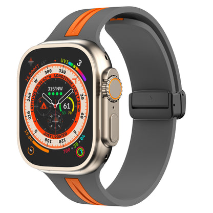 Magnetic Buckle Two-tone Striped Strap for Apple Watch