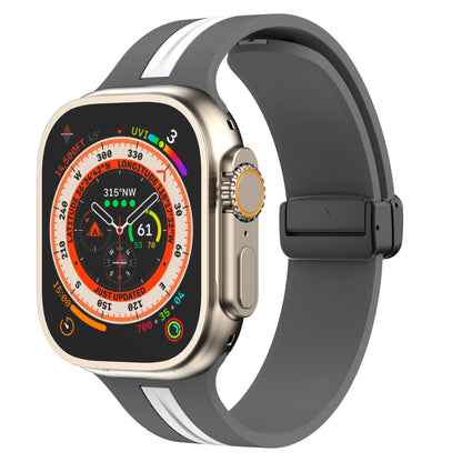 Magnetic Buckle Two-tone Striped Strap for Apple Watch