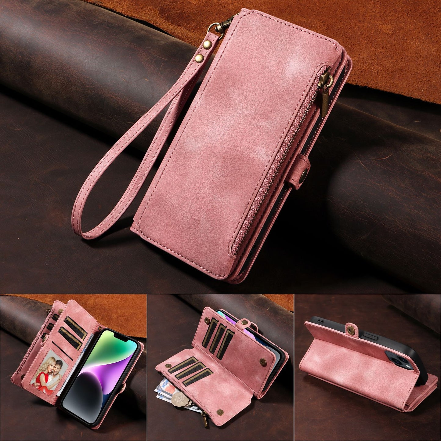 Multi-functional Wallet Retro Leather Case for Apple iPhone