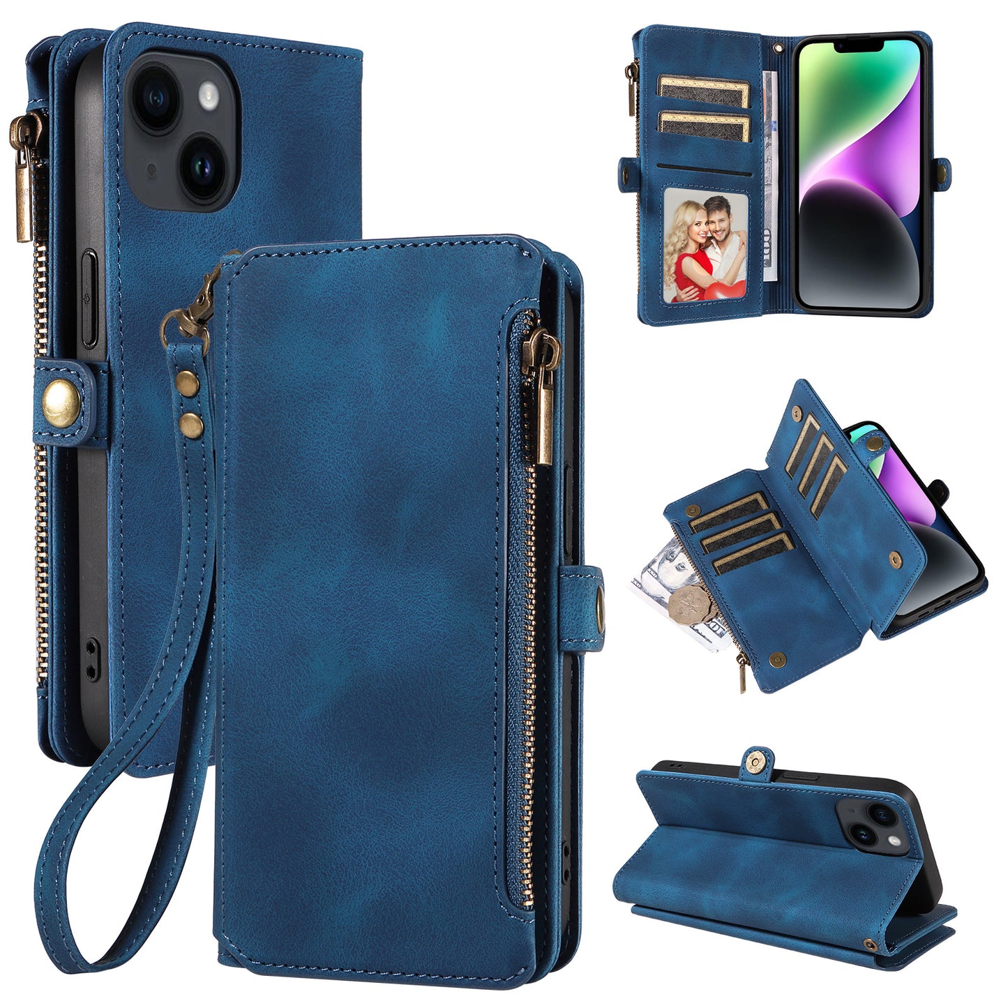 Multi-functional Wallet Retro Leather Case for Apple iPhone