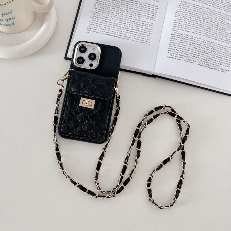 Elegant Card Holder iPhone Case with Removable Shoulder Strap