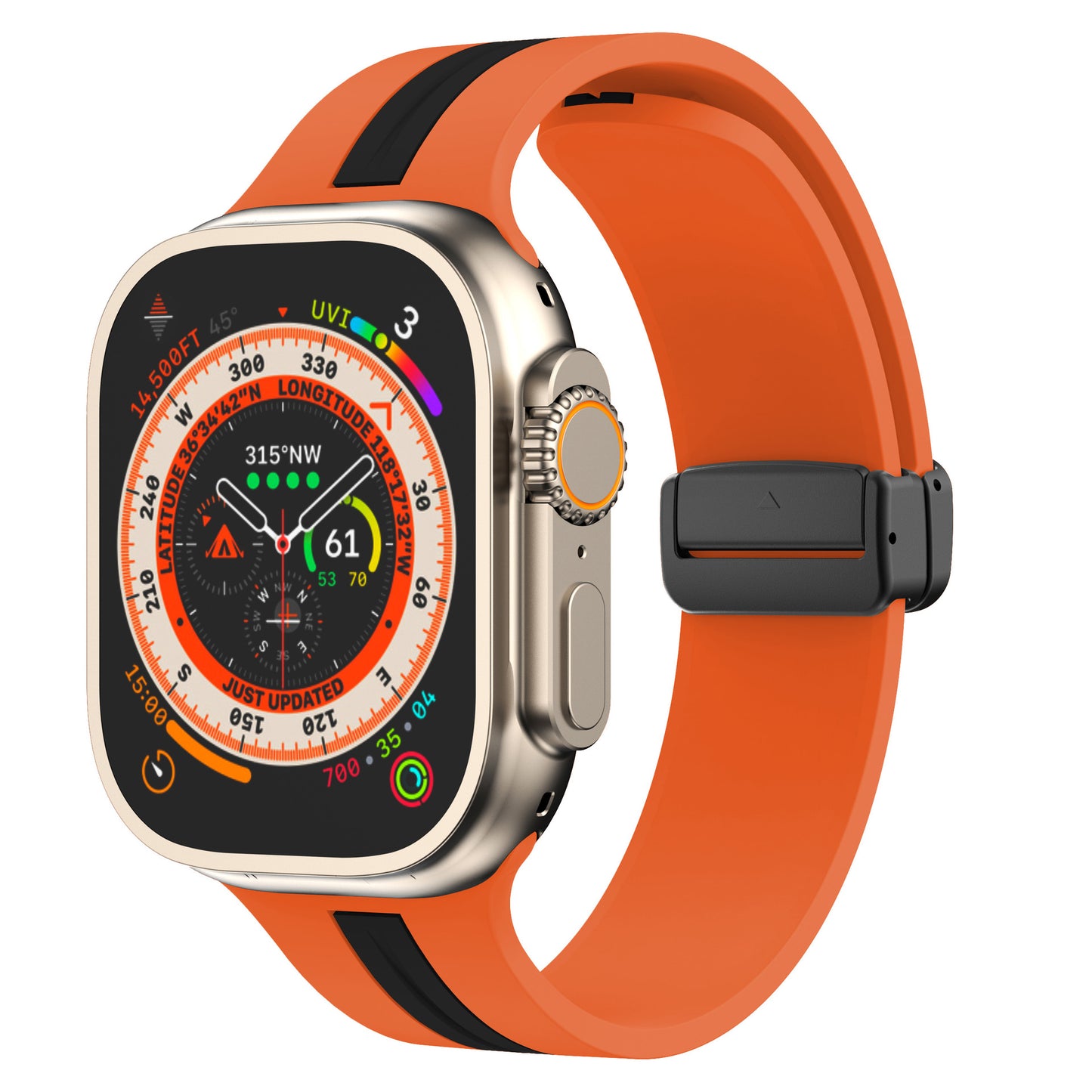 Magnetic Buckle Two-tone Striped Strap for Apple Watch