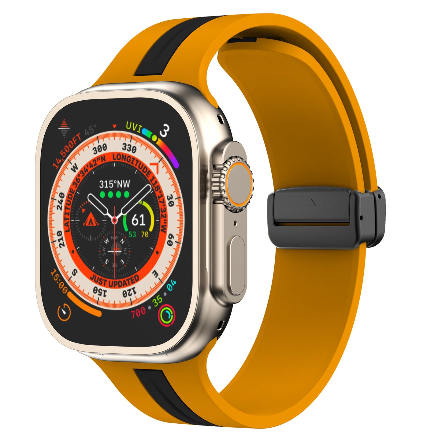 Magnetic Buckle Two-tone Striped Strap for Apple Watch